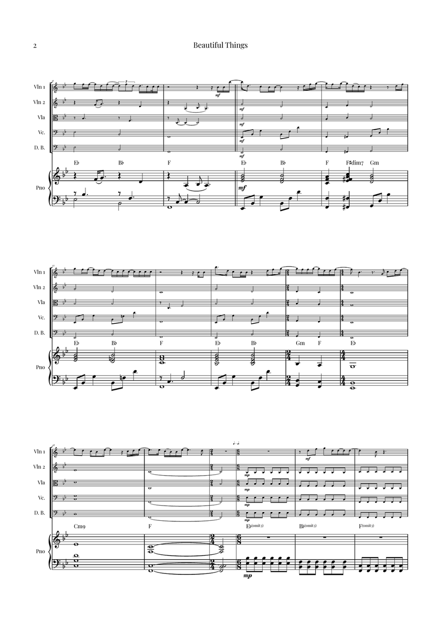 Beautiful Things String Orchestra scores gallery preview page 2