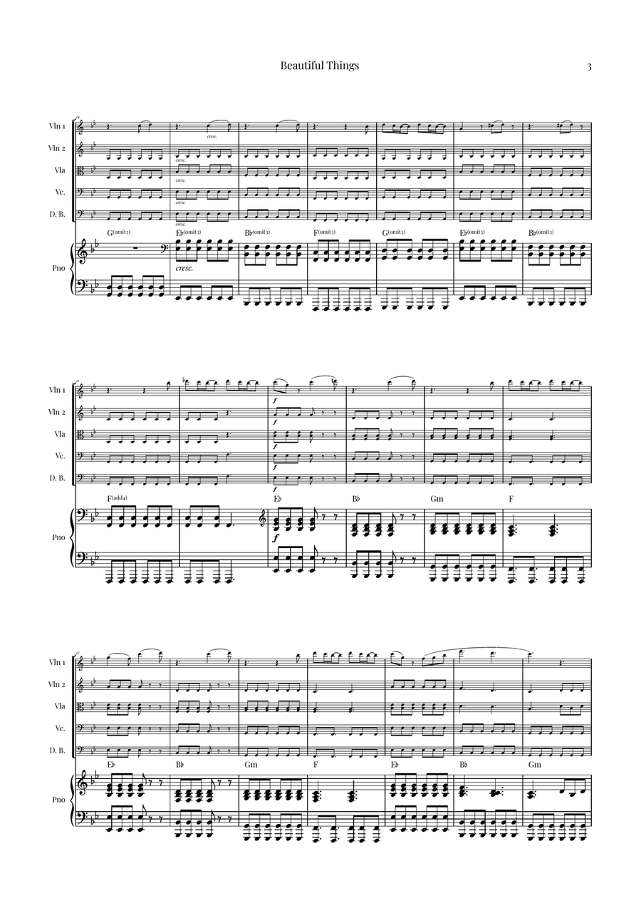 Beautiful Things String Orchestra scores gallery preview page 3