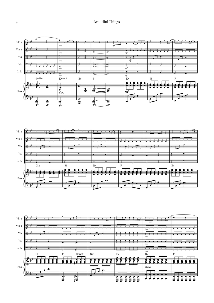 Beautiful Things String Orchestra scores gallery preview page 4