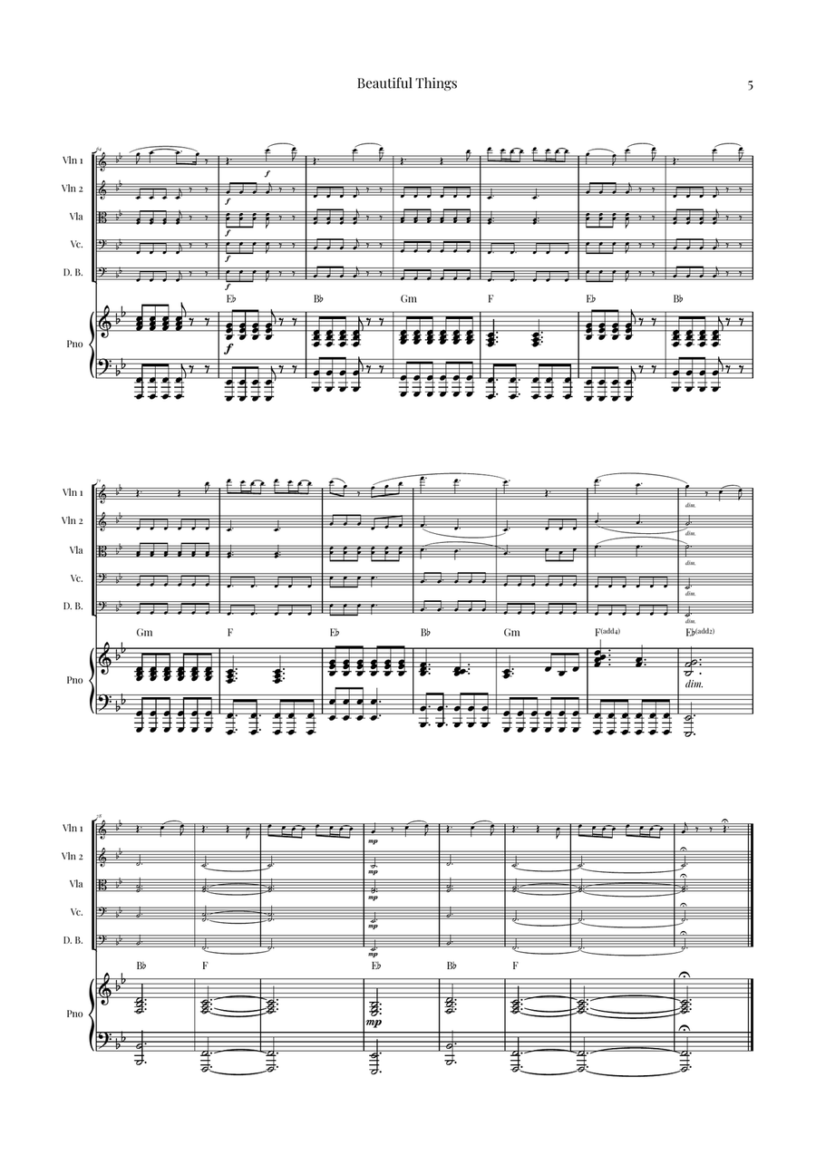 Beautiful Things String Orchestra scores gallery preview page 5