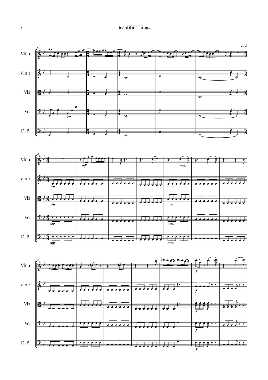 Beautiful Things String Orchestra scores gallery preview page 2