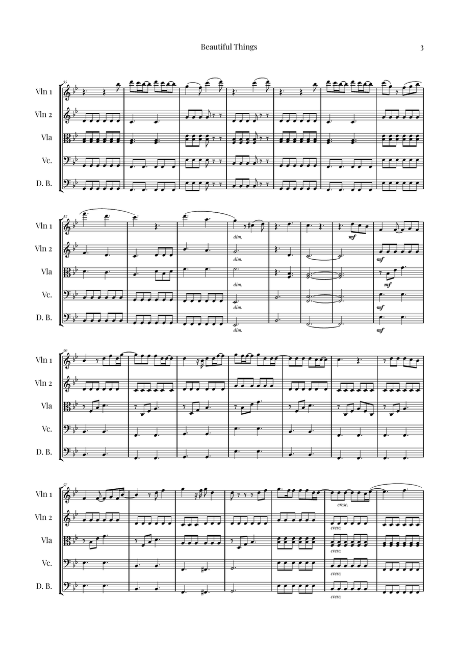 Beautiful Things String Orchestra scores gallery preview page 3