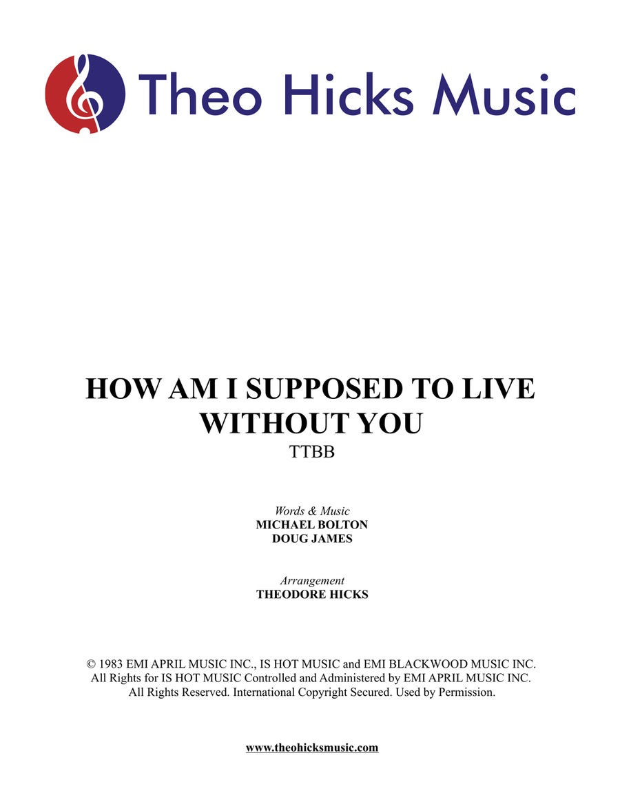 How Am I Supposed To Live Without You TTBB scores gallery preview page 1