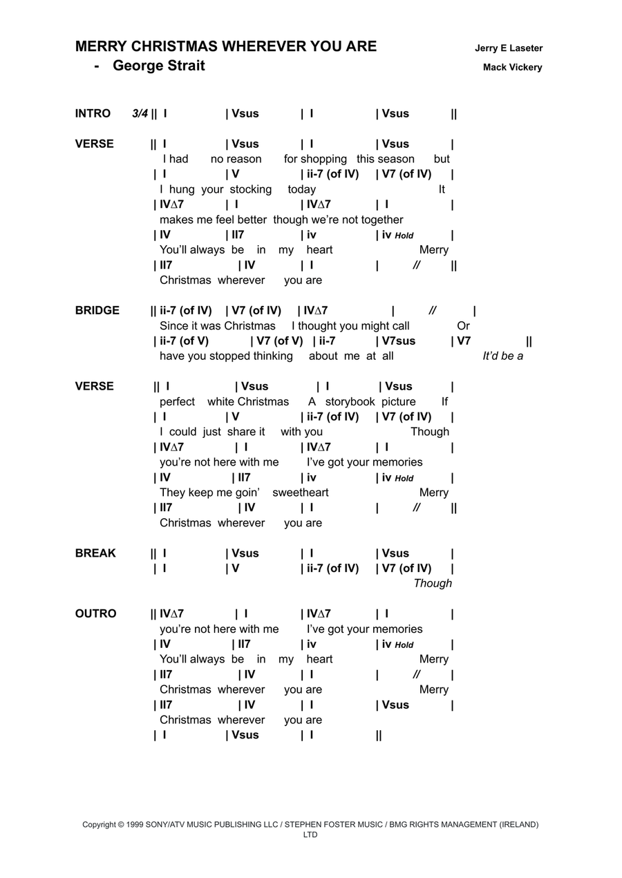 Merry Christmas Wherever You Are Piano scores gallery preview page 1