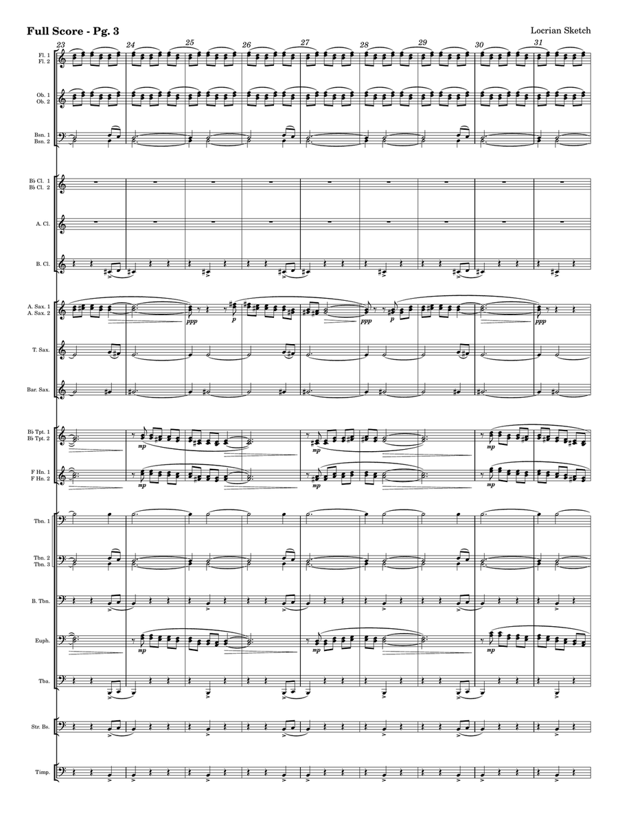 Locrian Sketch Locrian Sketch Concert Band scores gallery preview page 3