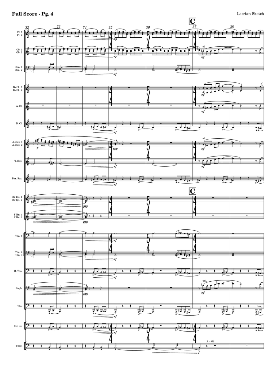 Locrian Sketch Locrian Sketch Concert Band scores gallery preview page 4