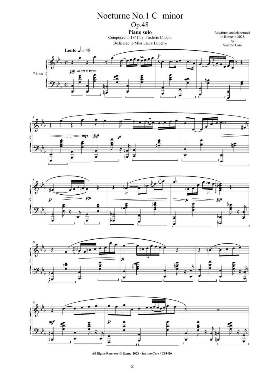 Chopin - Nocturne No.1 in C minor Op.48 for Piano Piano Solo scores gallery preview page 2