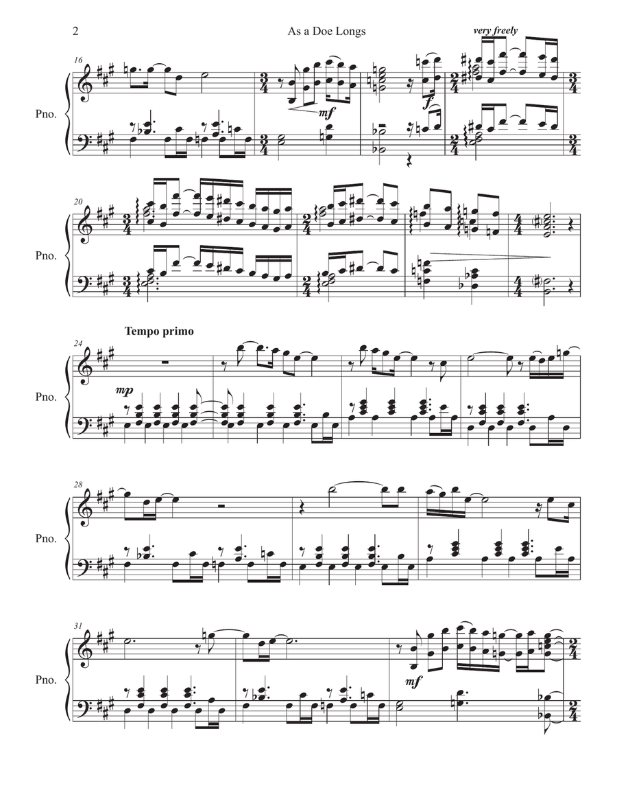 As a Doe Longs (for solo piano) Piano Solo scores gallery preview page 2