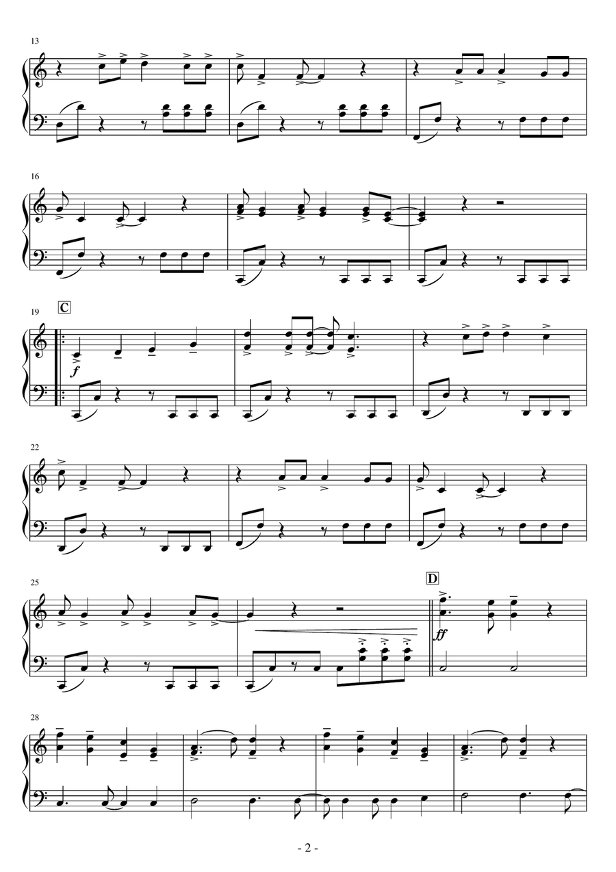 Red Wine Supernova Red Wine Supernova Easy Piano scores gallery preview page 2