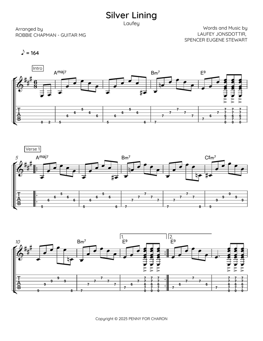 Silver Lining Silver Lining Acoustic Guitar scores gallery preview page 1