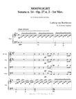MOONLIGHT, Piano Sonata, Op. 27. Arr. for Brass Quartet and Harp (Piano)