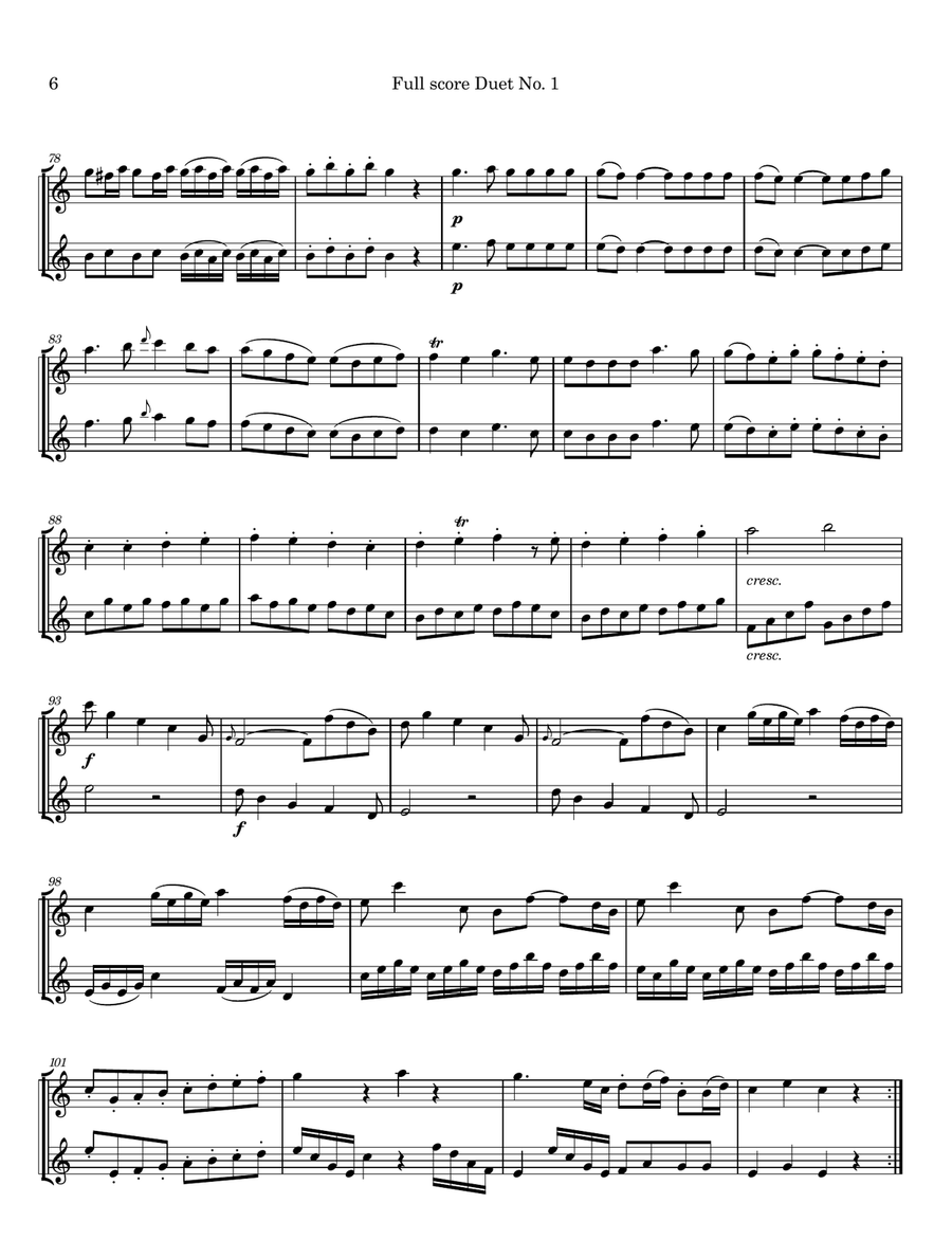 Hoffmann six duets for two flutes Flute Duet scores gallery preview page 6