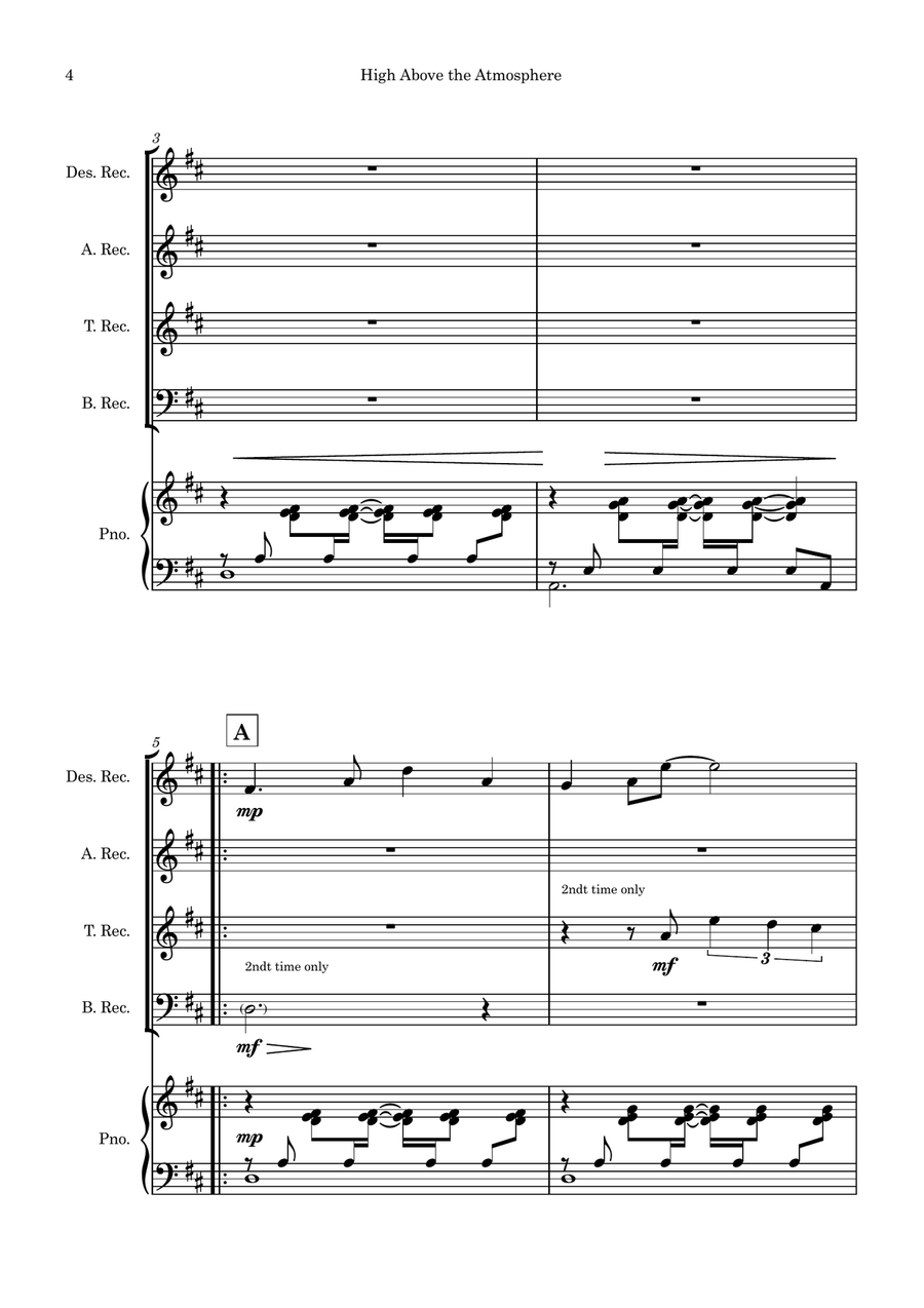 High Above the Atmosphere Soprano Recorder scores gallery preview page 4