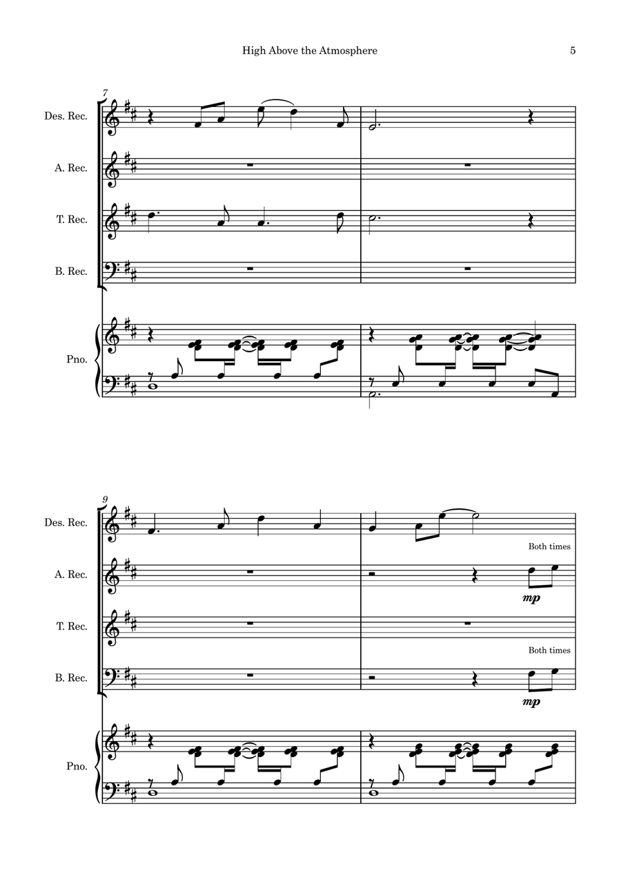 High Above the Atmosphere Soprano Recorder scores gallery preview page 5