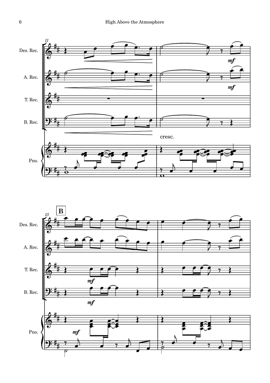 High Above the Atmosphere Soprano Recorder scores gallery preview page 6
