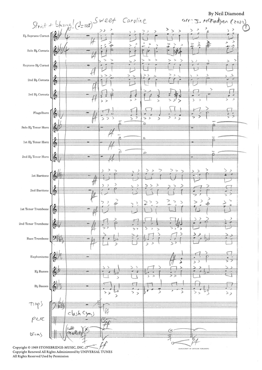 Sweet Caroline Brass Band scores gallery preview page 2