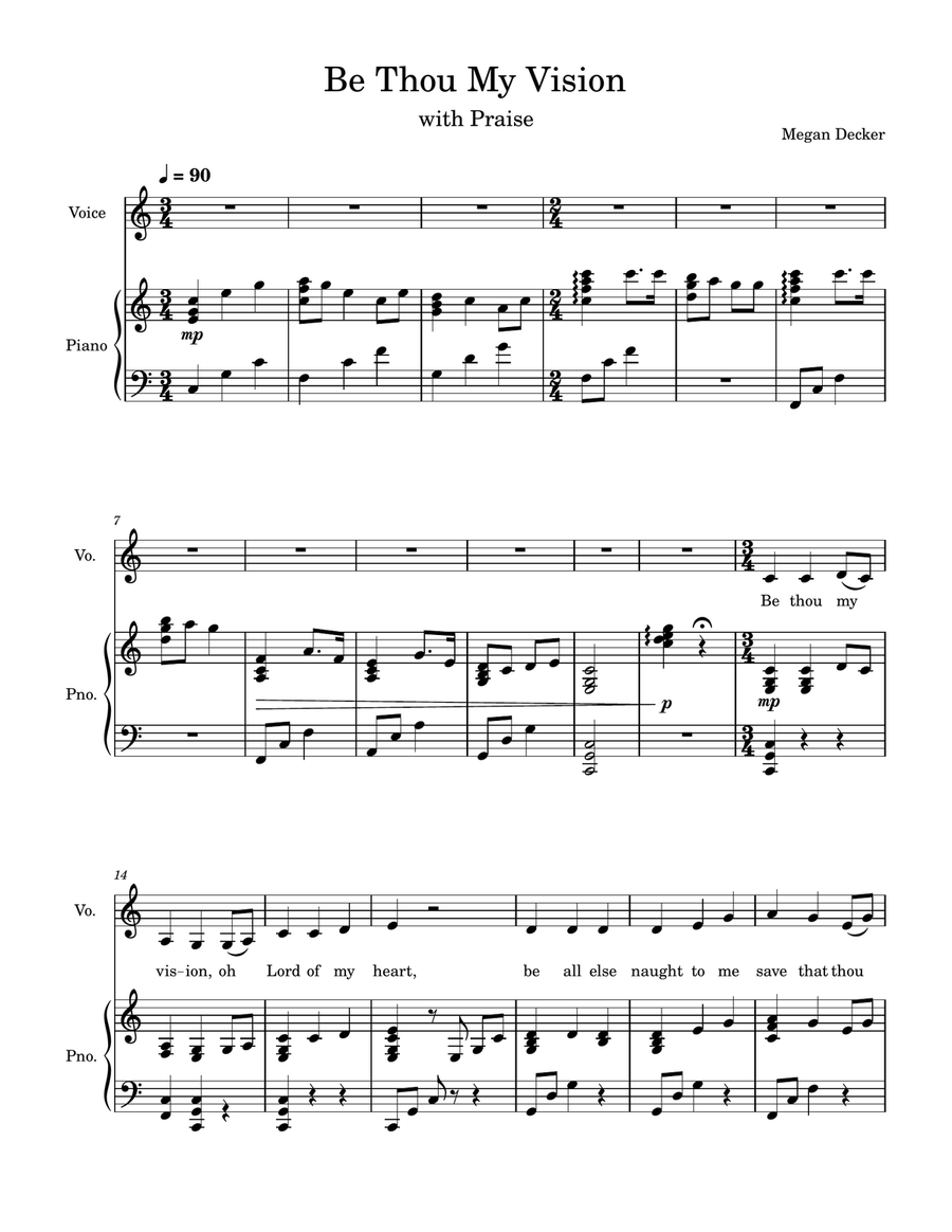 Be Thou My Vision (with Praise) Piano, Vocal scores gallery preview page 1