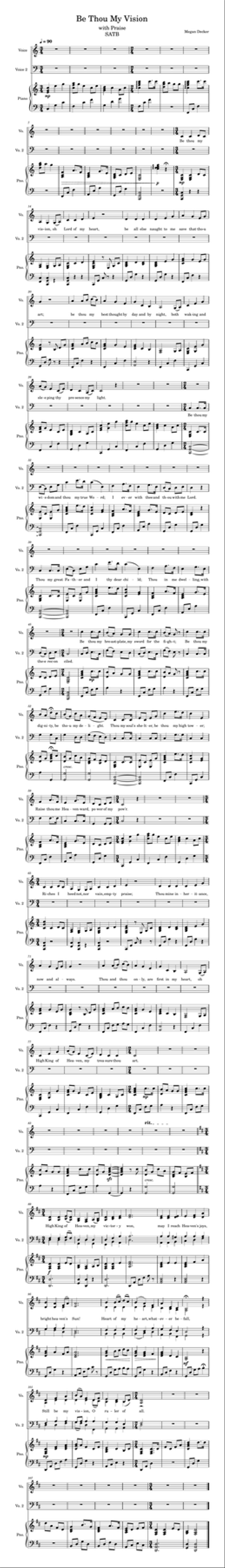 Be Thou My Vision (with Praise) SATB 4-Part scores gallery preview page 1