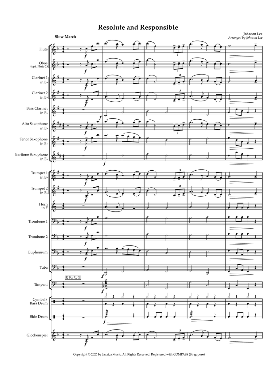 Resolute and Responsible Resolute and Responsible Concert Band scores gallery preview page 1