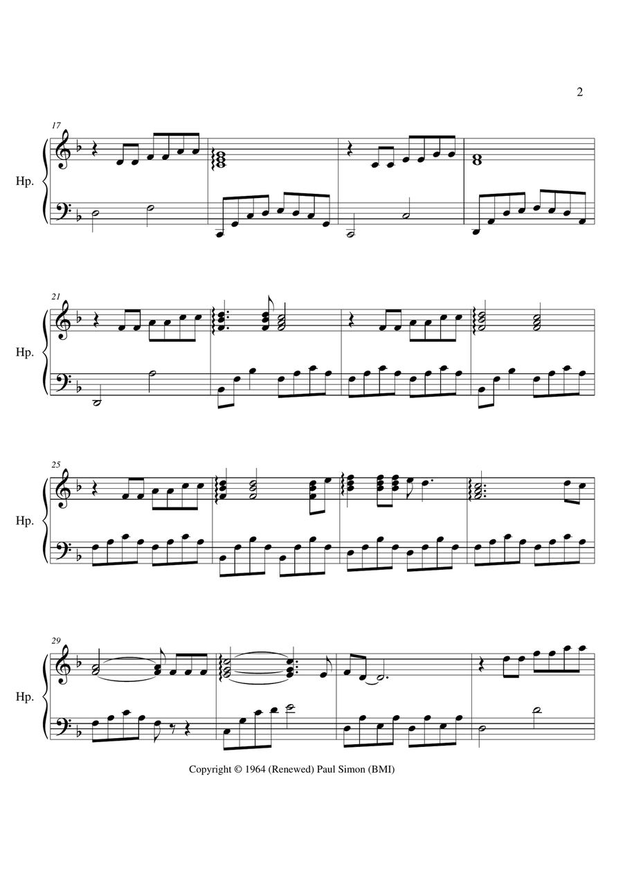 The Sound Of Silence The Sound Of Silence Celtic Harp scores gallery preview page 2