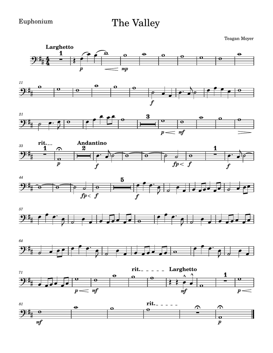 The Valley - Euphonium Sheet Music Euphonium scores gallery preview page 1