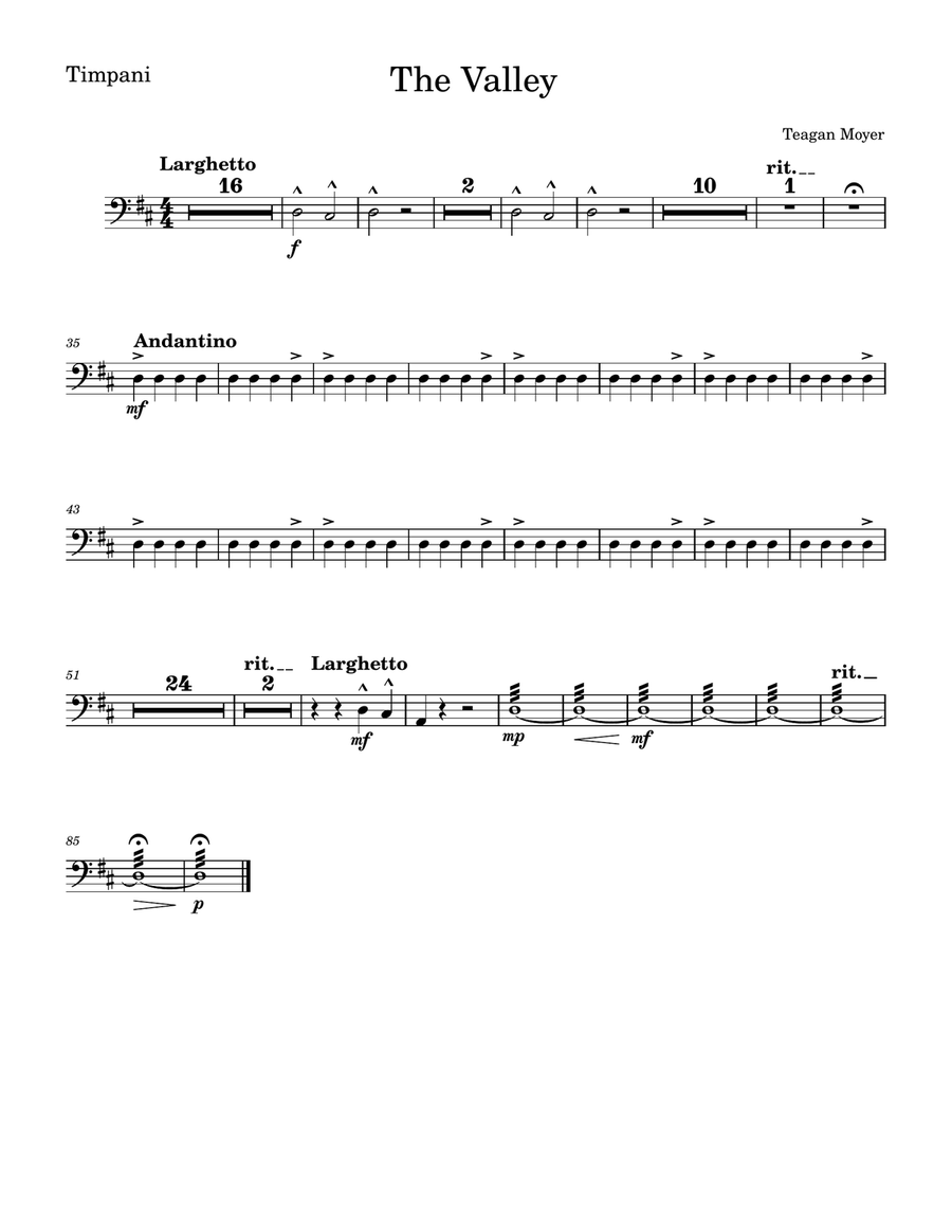 The Valley - Timpani Sheet Music Percussion scores gallery preview page 1