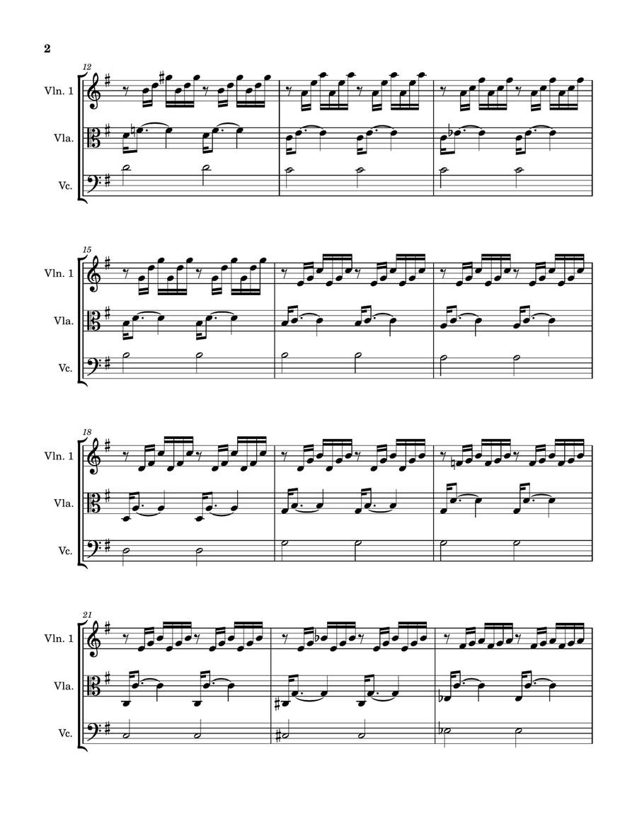Prelude in C (transposed) from the Well-tempered Clavier Book 1 String Trio scores gallery preview page 2