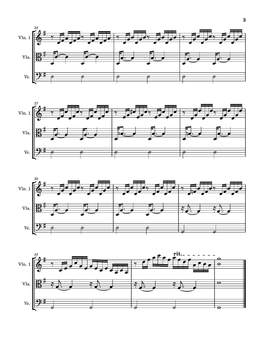 Prelude in C (transposed) from the Well-tempered Clavier Book 1 String Trio scores gallery preview page 3