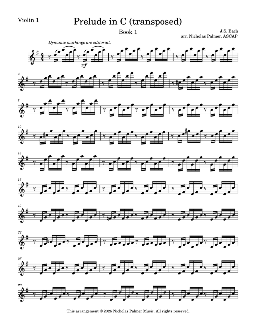 Prelude in C (transposed) from the Well-tempered Clavier Book 1 String Trio scores gallery preview page 4