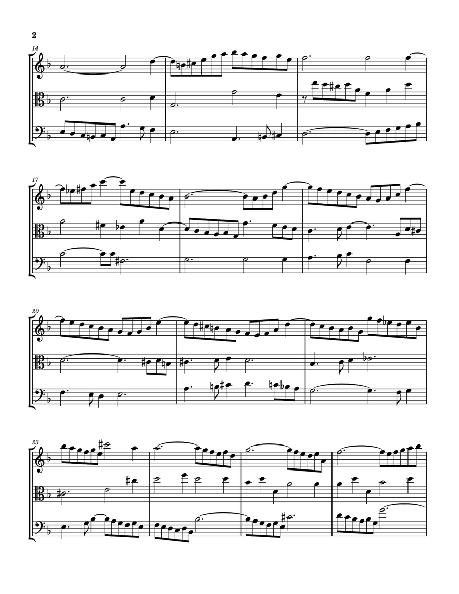 Prelude in C# minor (transposed) String Trio scores gallery preview page 2