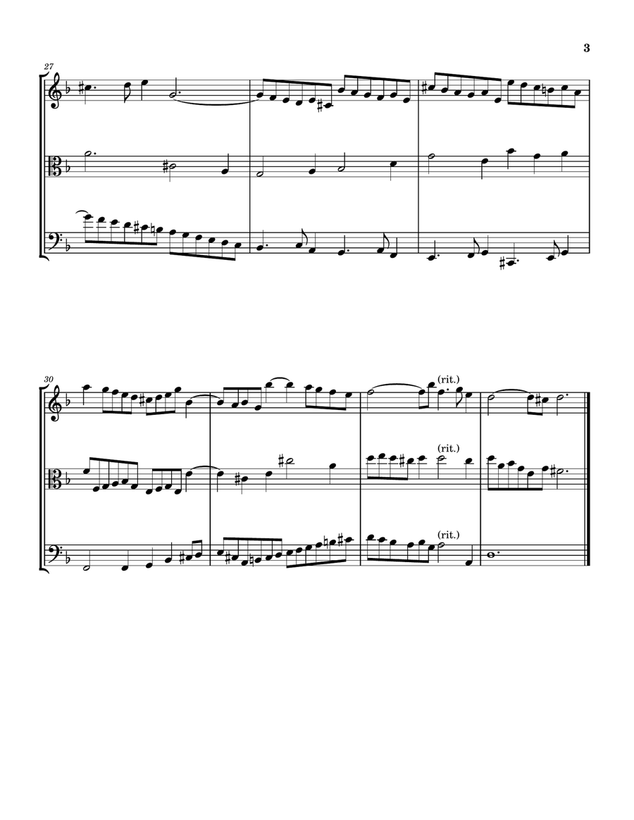 Prelude in C# minor (transposed) String Trio scores gallery preview page 3