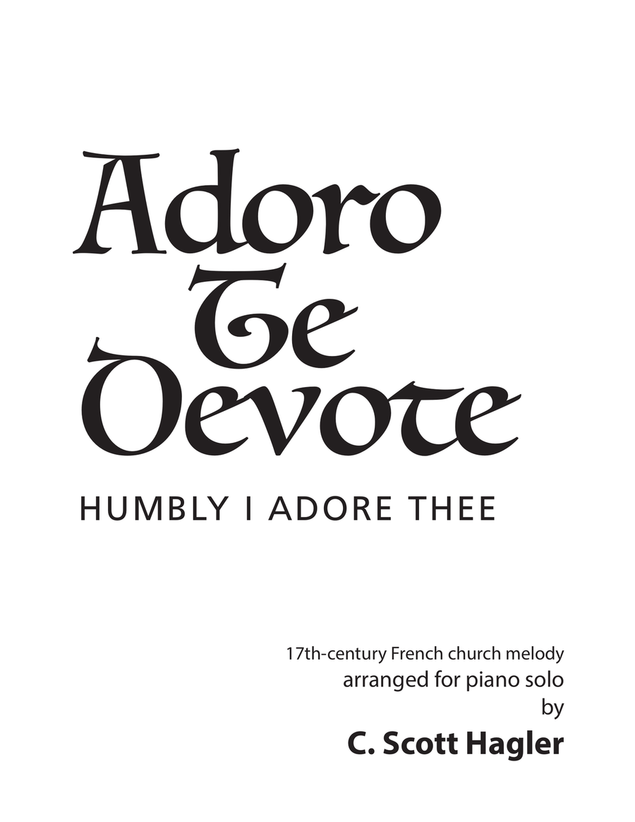 Adoro Te Devote - Humbly I Adore Thee Piano Solo scores gallery preview page 1