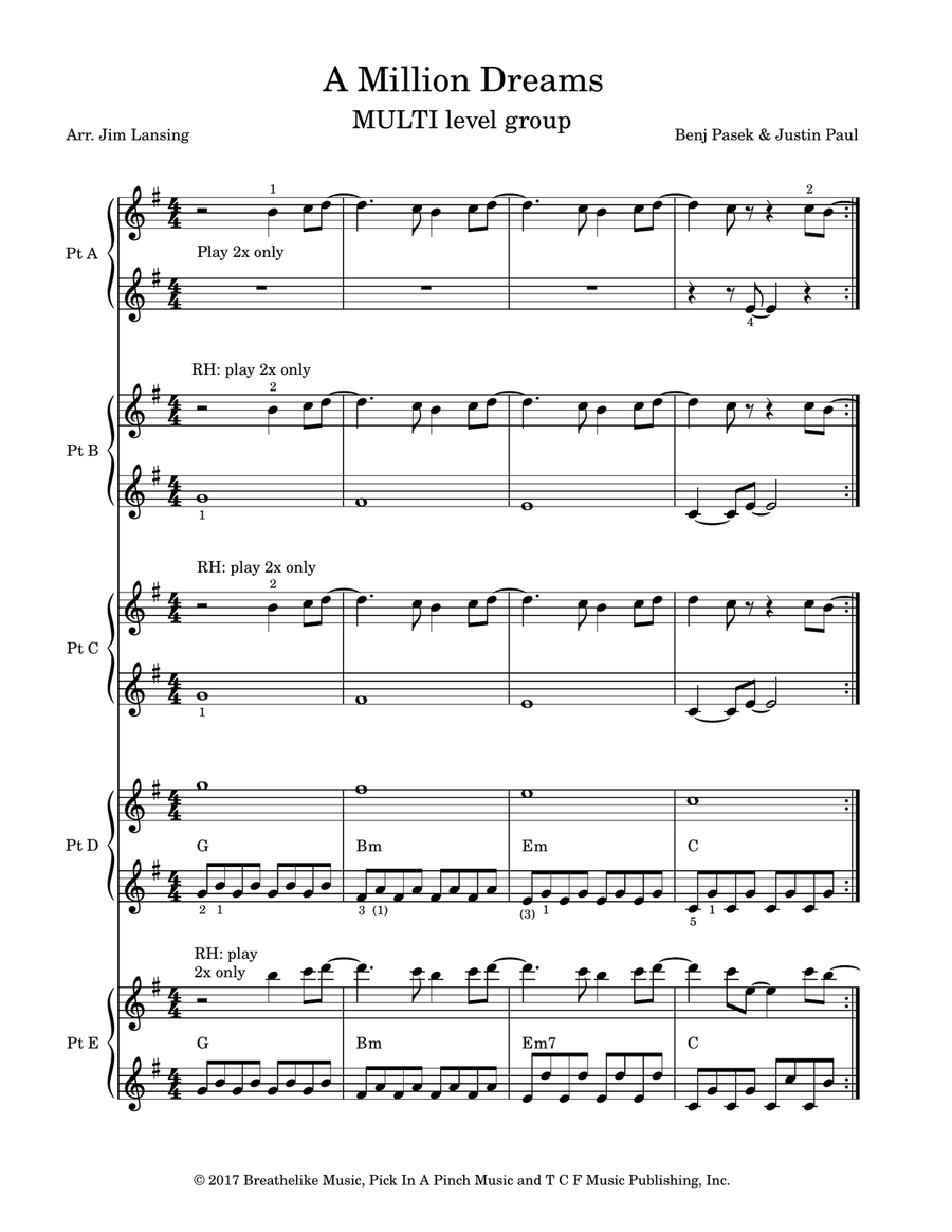 A Million Dreams Small Ensemble scores gallery preview page 3