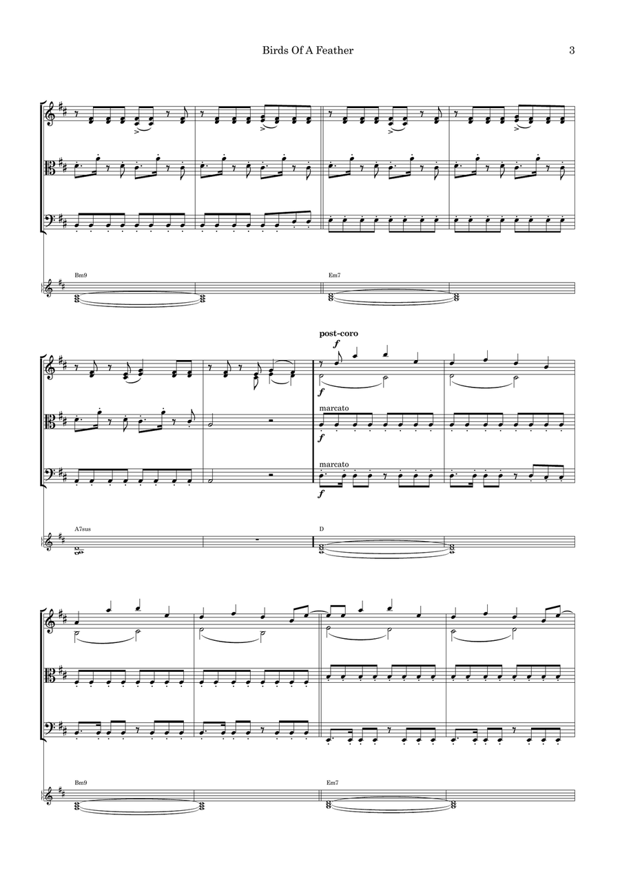 Birds Of A Feather Birds Of A Feather String Quartet scores gallery preview page 3