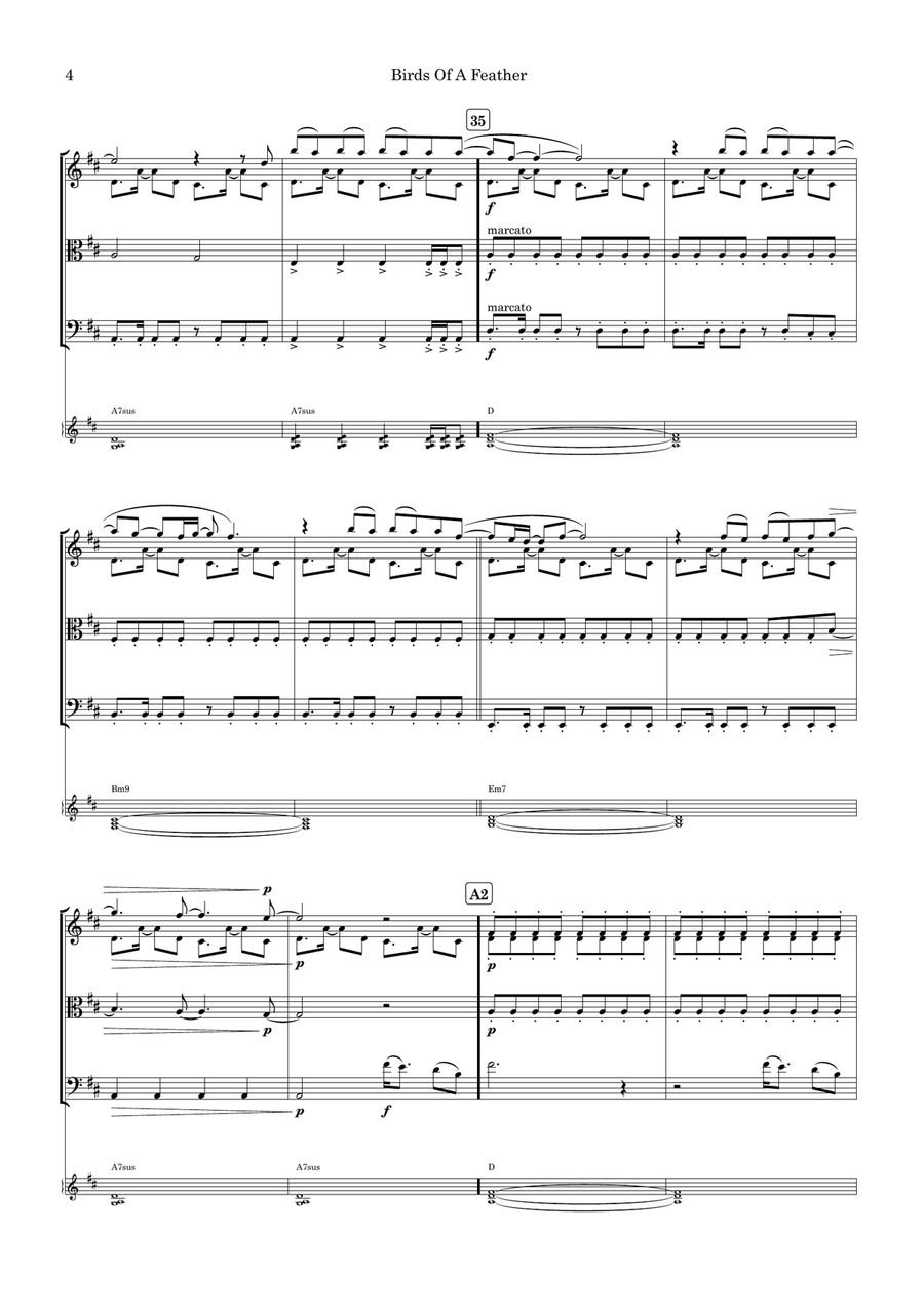 Birds Of A Feather Birds Of A Feather String Quartet scores gallery preview page 4