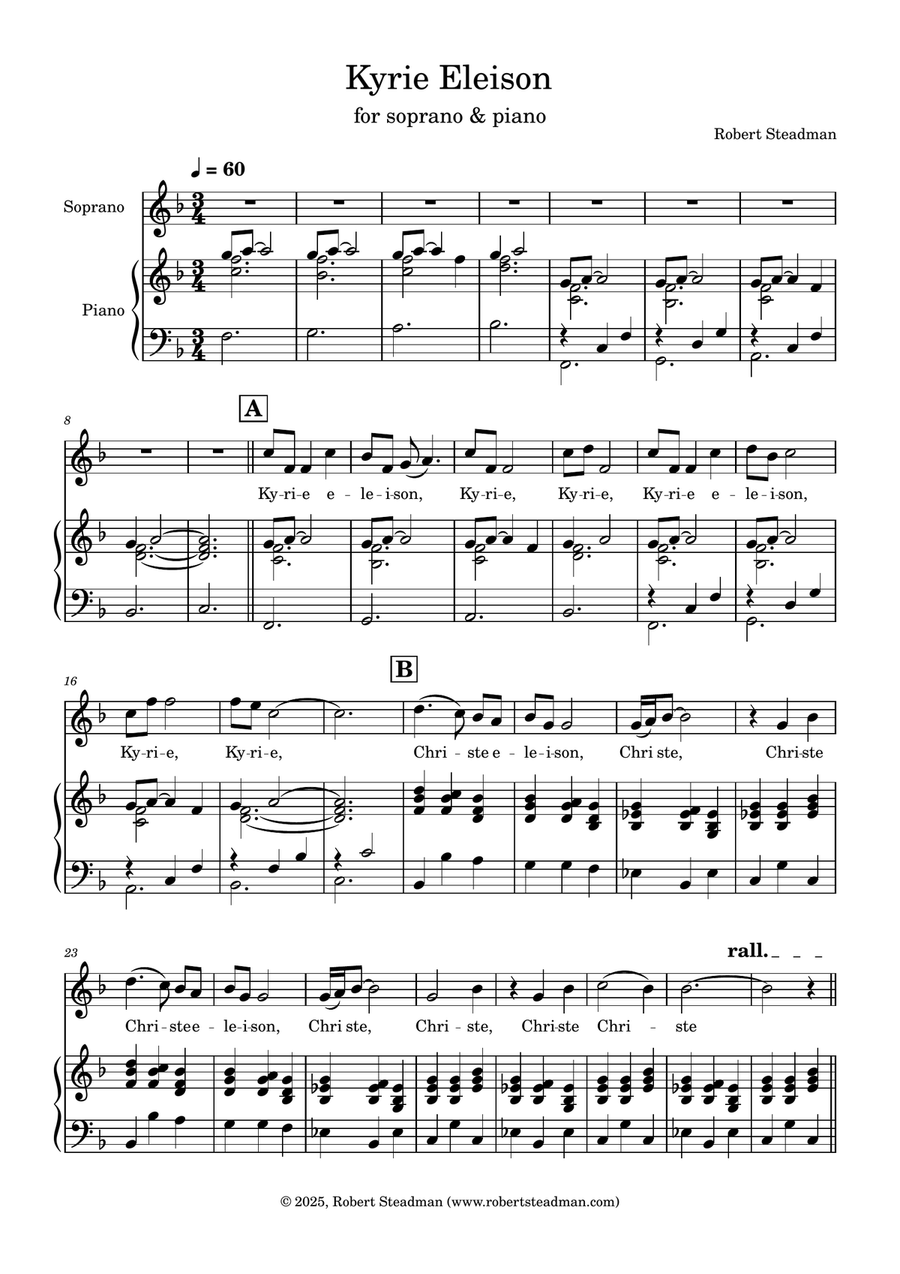 Kyrie Eleison Kyrie Eleison Piano, Vocal scores gallery preview page 1