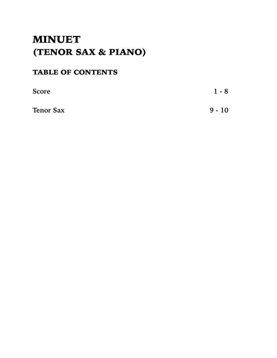 Minuet (Boccherini): Wedding Music for Tenor Sax and Piano Tenor Saxophone scores gallery preview page 4