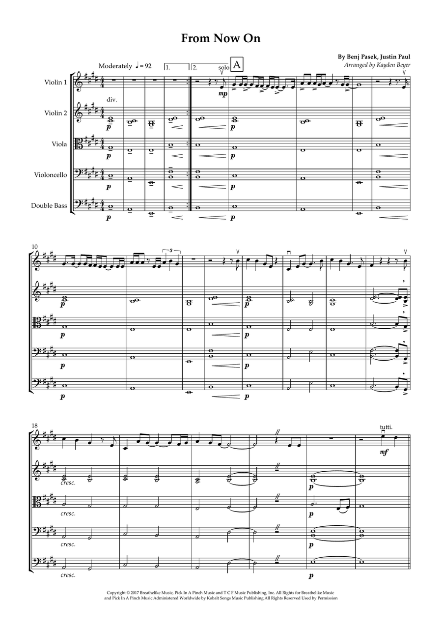From Now On From Now On String Orchestra scores gallery preview page 1