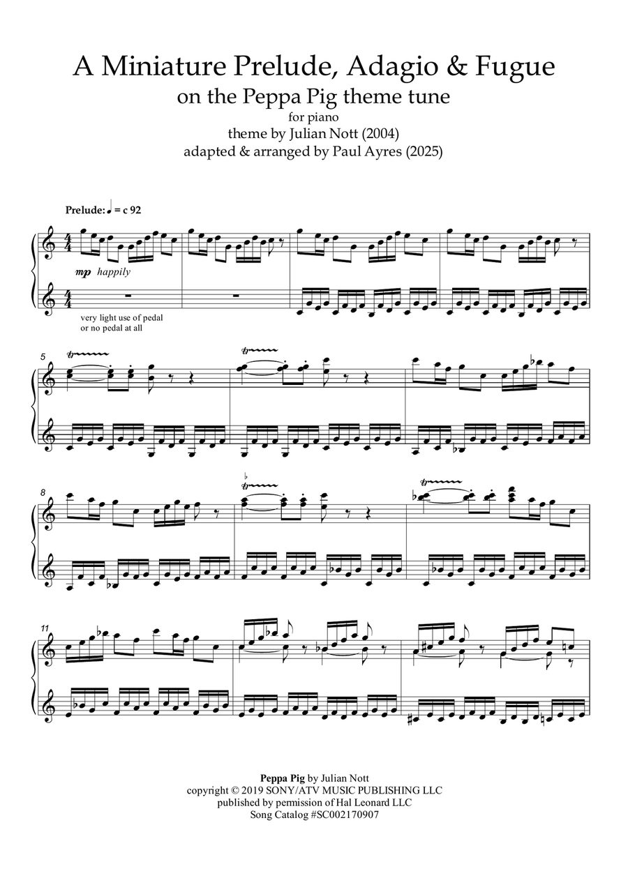 Peppa Pig Piano Solo scores gallery preview page 2