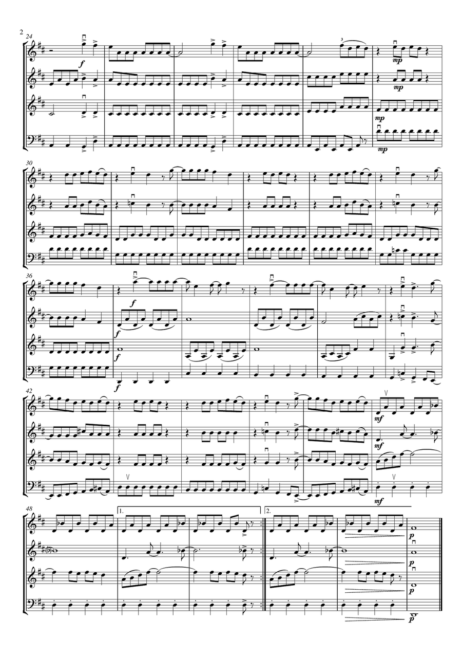Mamma Mia Mamma Mia String Quartet scores gallery preview page 4