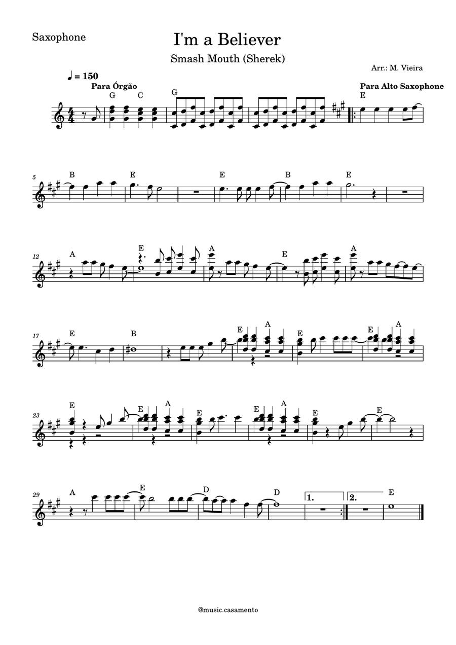 I'm A Believer I'm A Believer Alto Saxophone scores gallery preview page 1
