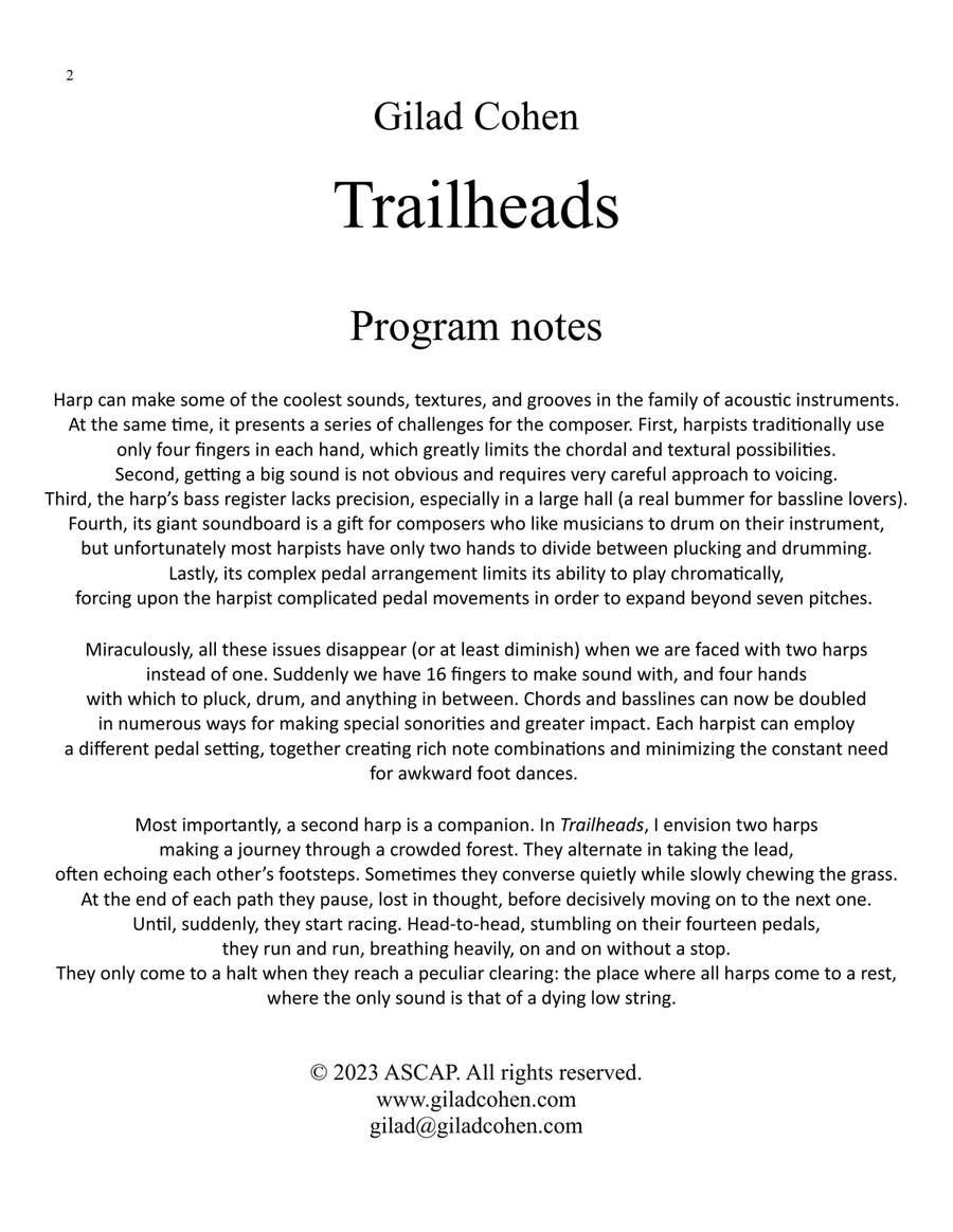 Trailheads Harp scores gallery preview page 2