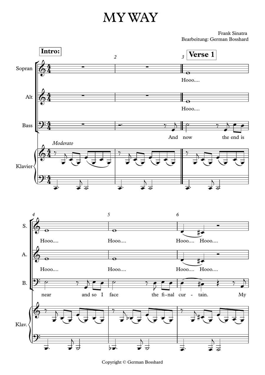 My Way My Way 3-Part scores gallery preview page 1