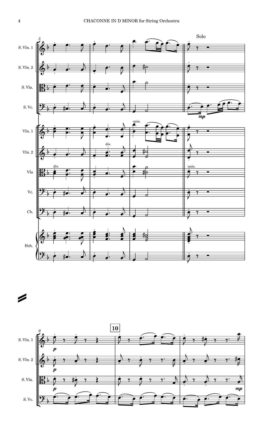 Chaconne in D Minor for String Orchestra Chamber Music scores gallery preview page 4