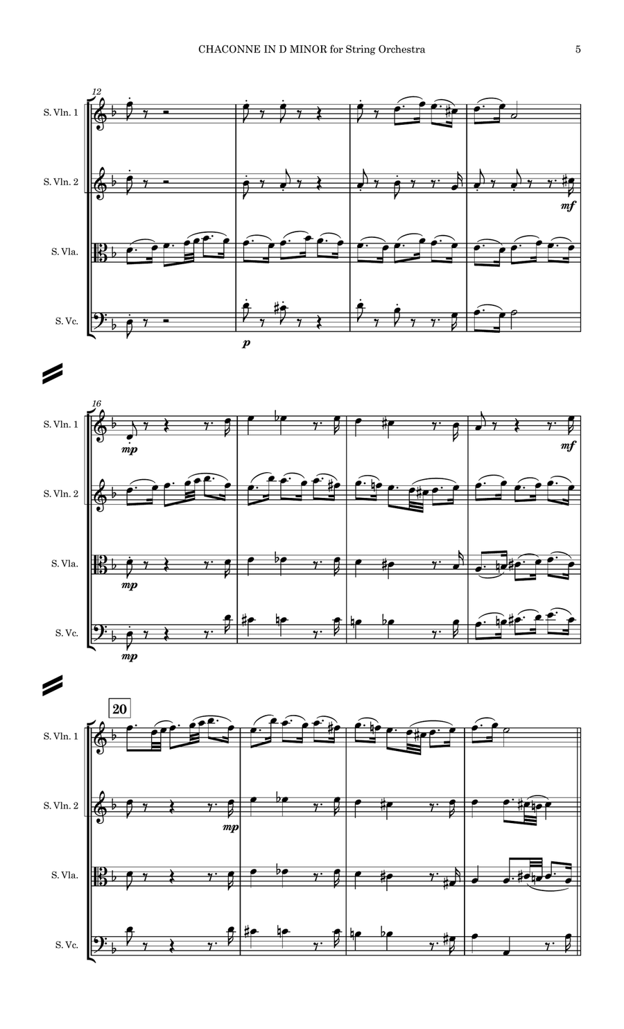 Chaconne in D Minor for String Orchestra Chamber Music scores gallery preview page 5