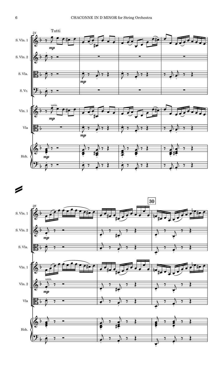 Chaconne in D Minor for String Orchestra Chamber Music scores gallery preview page 6