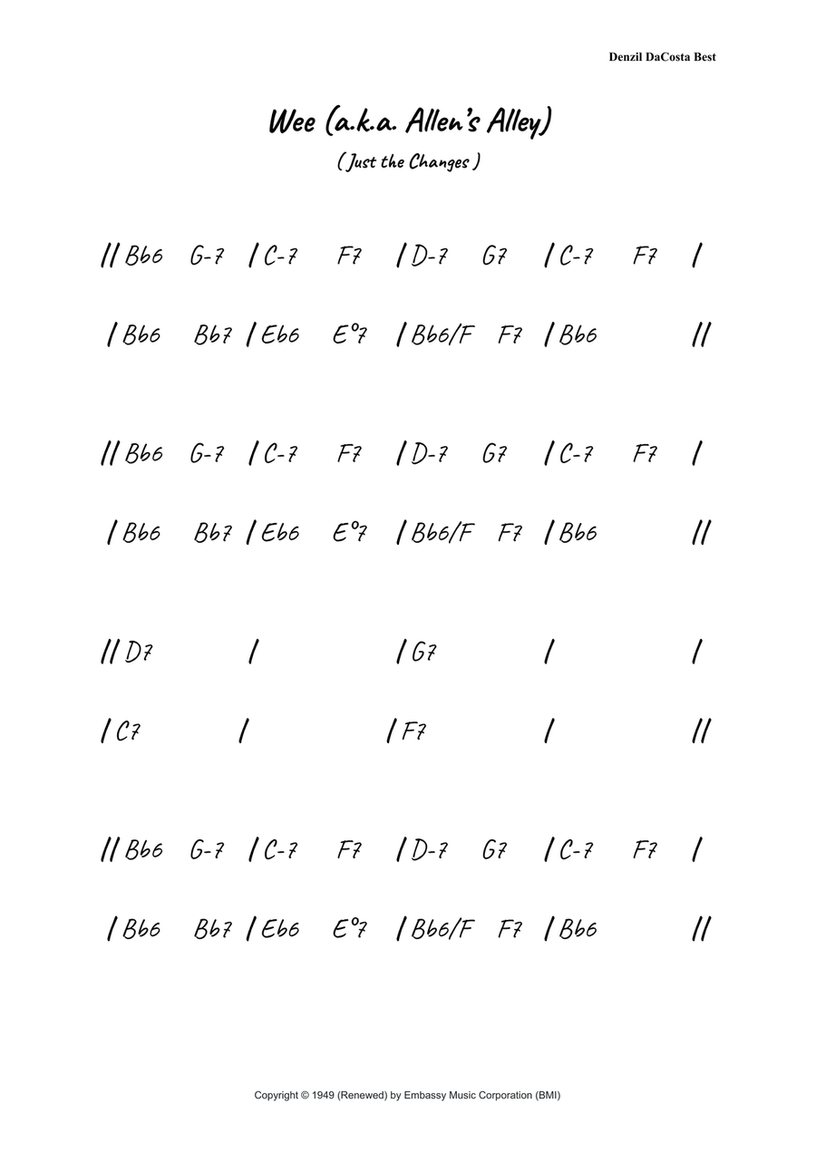 Wee (Allen's Alley) Wee (Allen's Alley) Piano scores gallery preview page 1