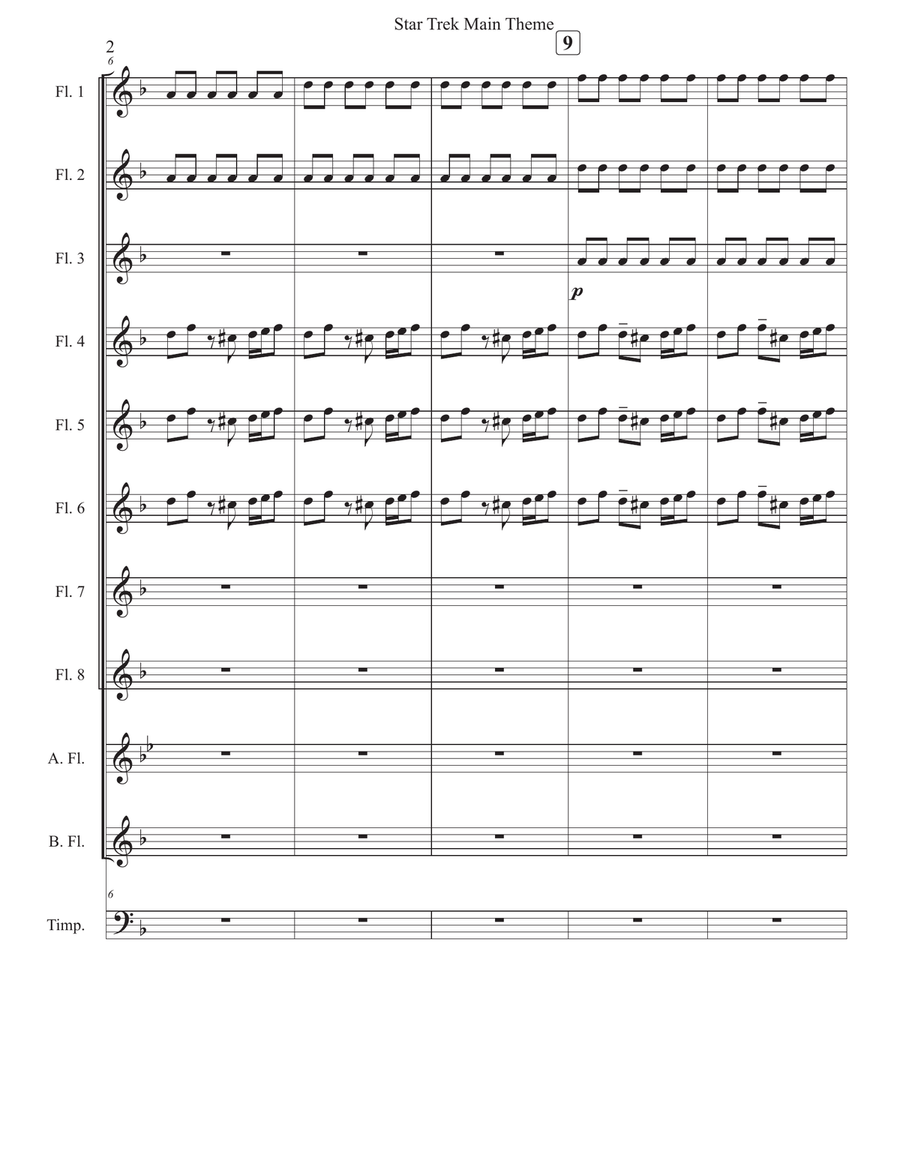 Star Trek Main Theme Star Trek Main Theme Woodwind Ensemble scores gallery preview page 2