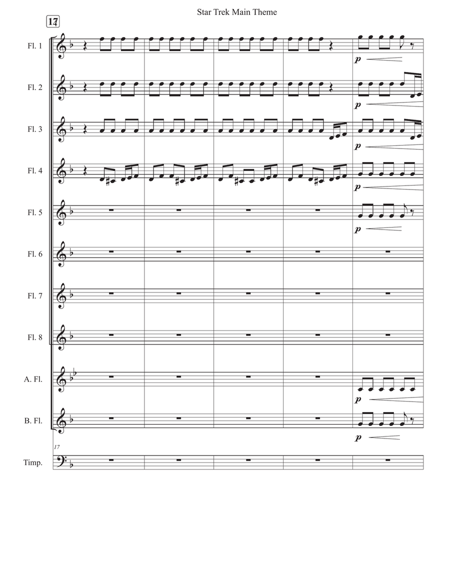 Star Trek Main Theme Star Trek Main Theme Woodwind Ensemble scores gallery preview page 4