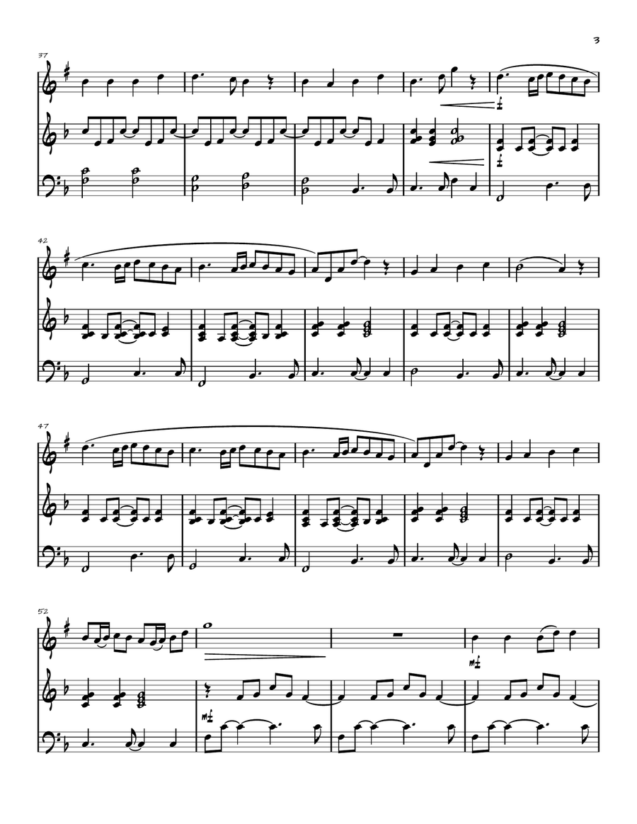 Angels We Have Heard on High B-Flat Trumpet scores gallery preview page 3